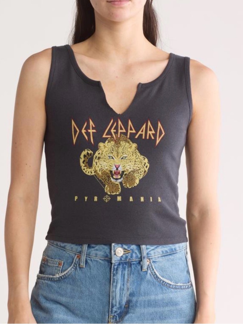 VINYL Icons— NWOT Def Leppard Black 'Pyromania' Women’s Baby Tank — Size XL